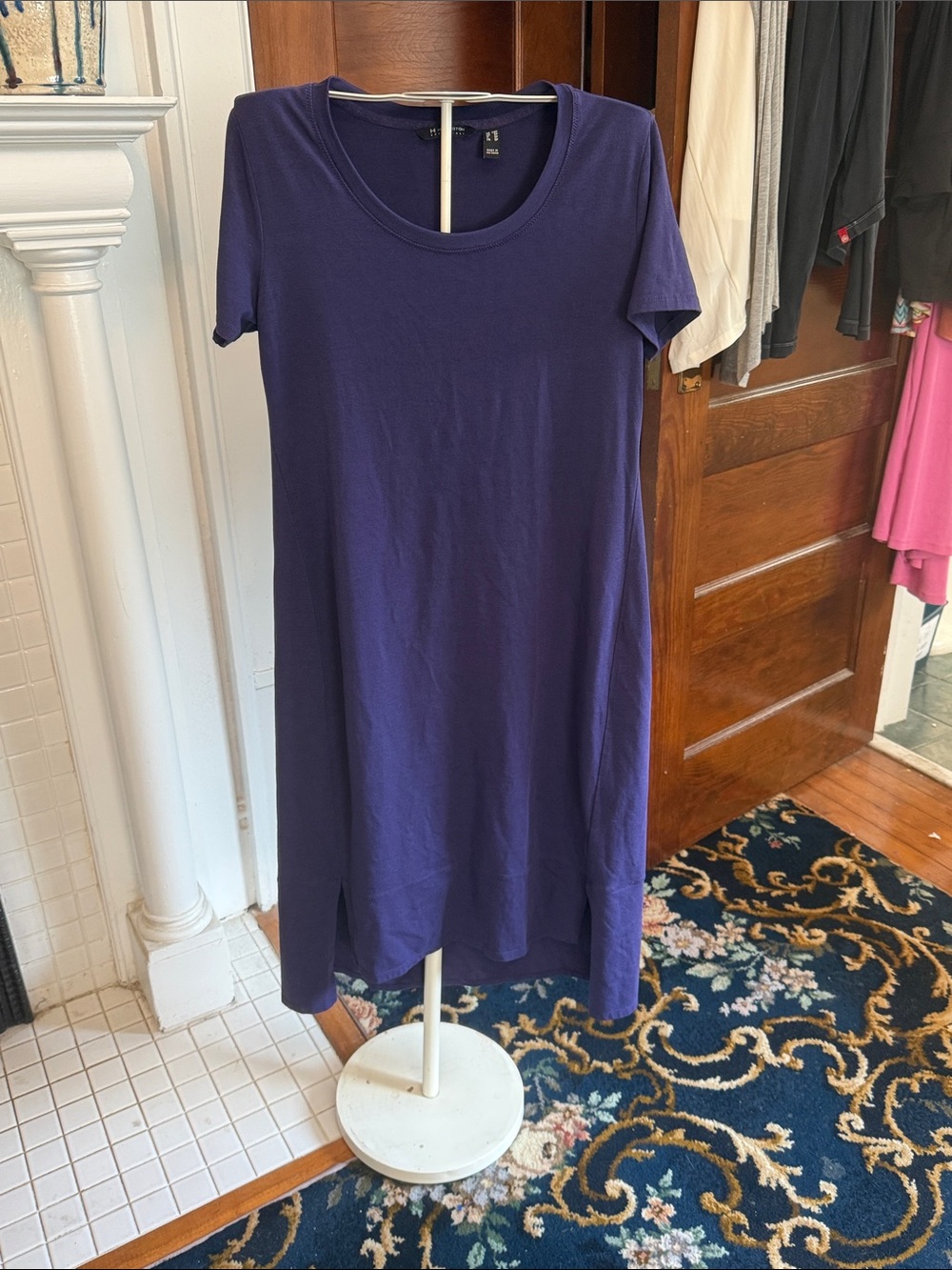 H by Halston Purple Short-Sleeve Scoop-Neck hi lo tee dress- worn a few times